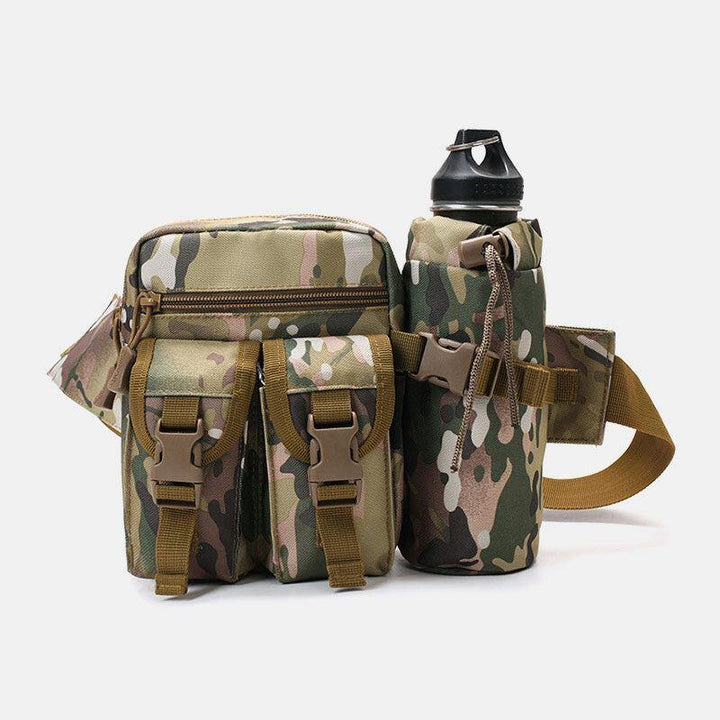 Men Nylon Camouflages Multifunction Outdoor Water Bottle Waist Bag Tactical Bag - Trendha