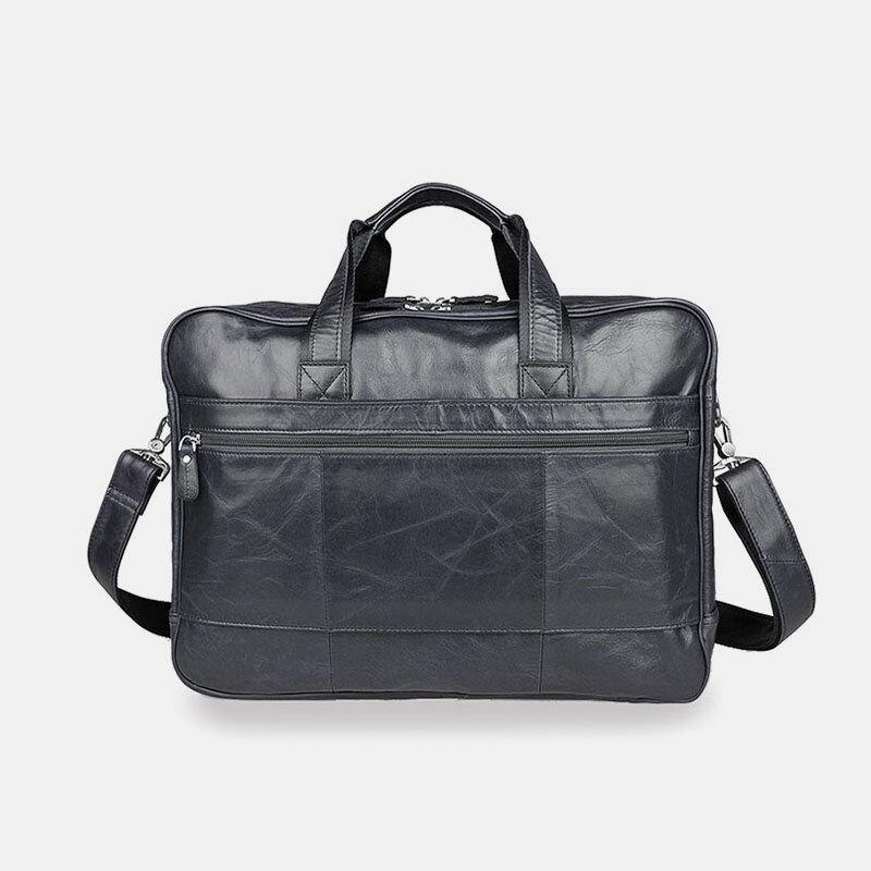 Men Faux Leather Multi-pocket Multifunction Splashproof 15.6 Inch Laptop Bags Briefcases Crossbody Bag Handbag - Trendha