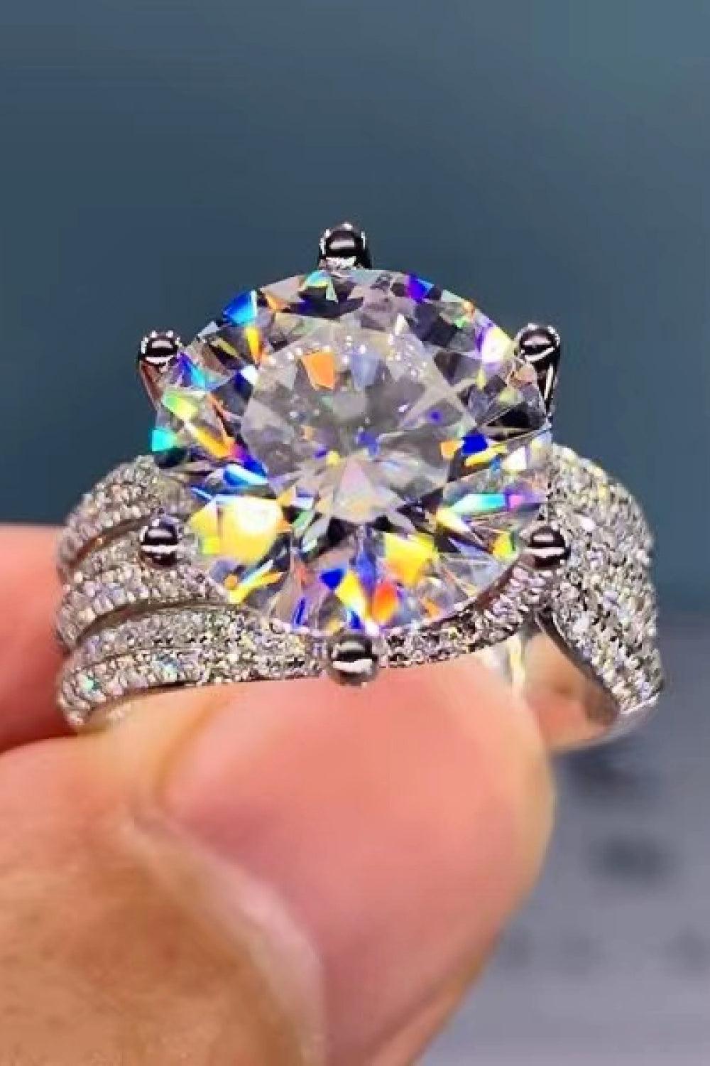 3 Carat Moissanite Three-Layer Ring - Trendha