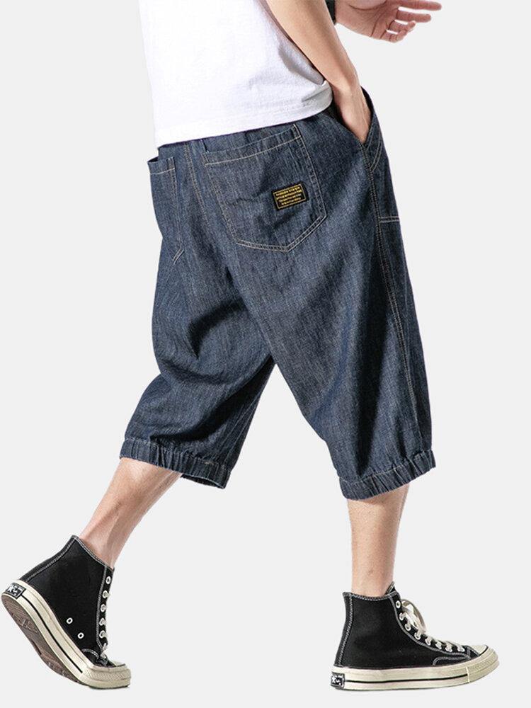 Mens Simple Multi Pocket Drawstring Casual Jeans - Trendha