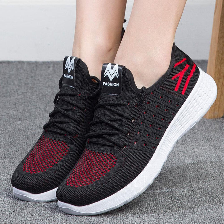 Women Breathable Mesh Comfort Lightweight Lace Up Casual Shoes - Trendha
