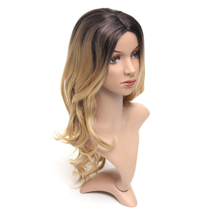 Women Wig Full Synthetic Long Wavy Hair Ombre Blonde Party Wigs - Trendha