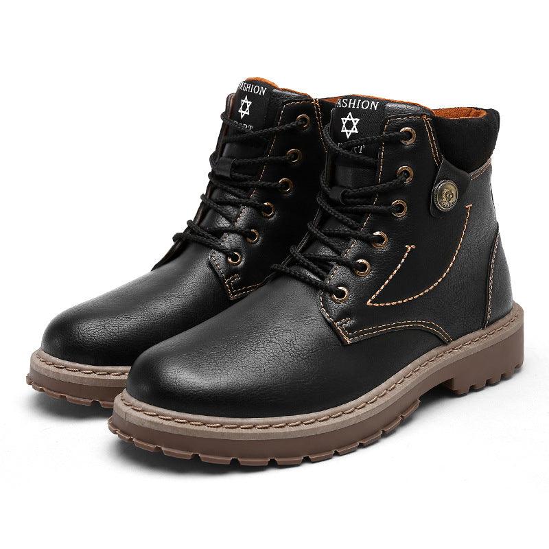 High Top British Leather Boots | Martin Style - Trendha