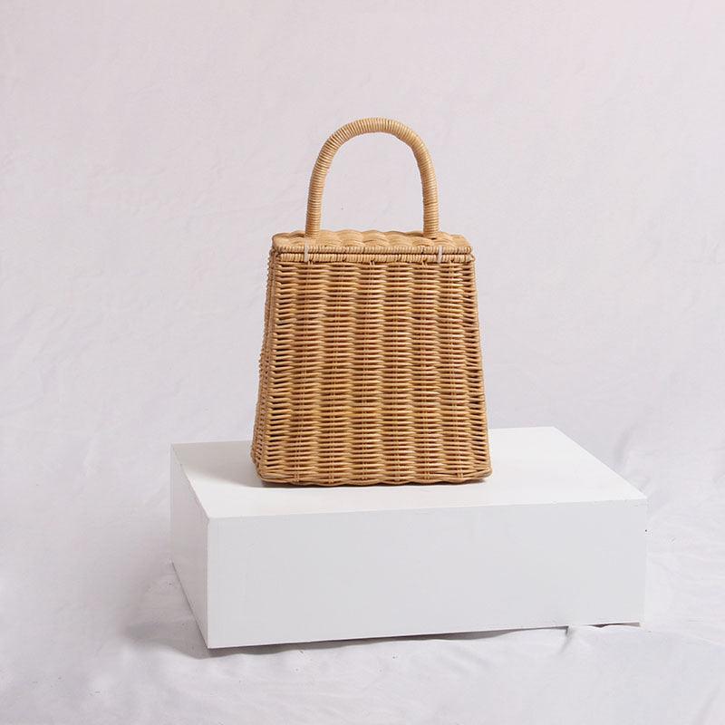 Female retro portable rattan bag - Trendha