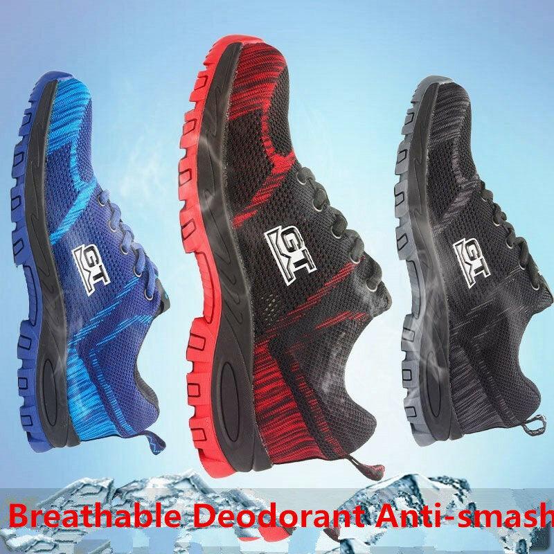 TENGOO Men's Safety Shoes Work Shoes Steel Toe Non-Slip Breathable Running Shoes Mesh Anti-slip shoes Sneakers - Trendha