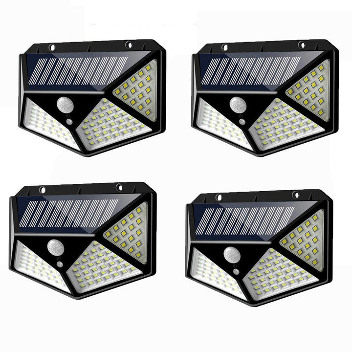 4pcs 100 LED Solar Powered PIR Motion Sensor Wall Light Outdoor Garden Lamp 3 Modes - Trendha