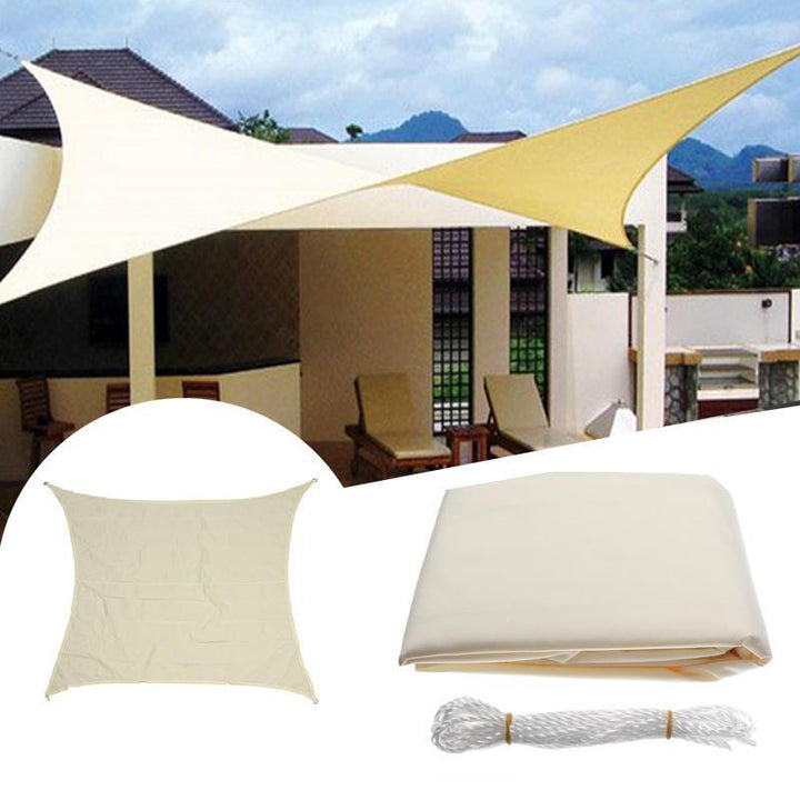 3.5x3.5M Square Sun Shade Sail Canopy Patio Garden Awning UV Block Top Shelter Beige - Trendha