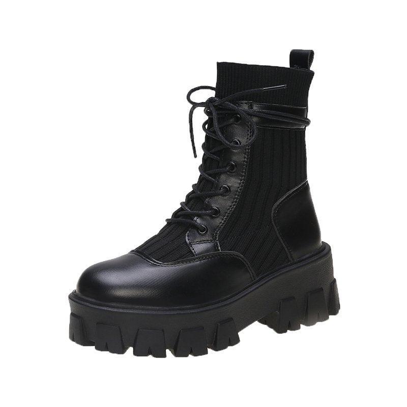 Women's knitted Martin boots - Trendha
