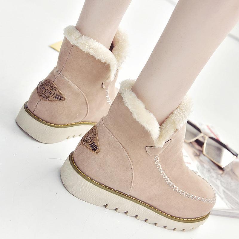 Non-slip thick-soled women's shoes plus velvet warm cotton shoes - Trendha