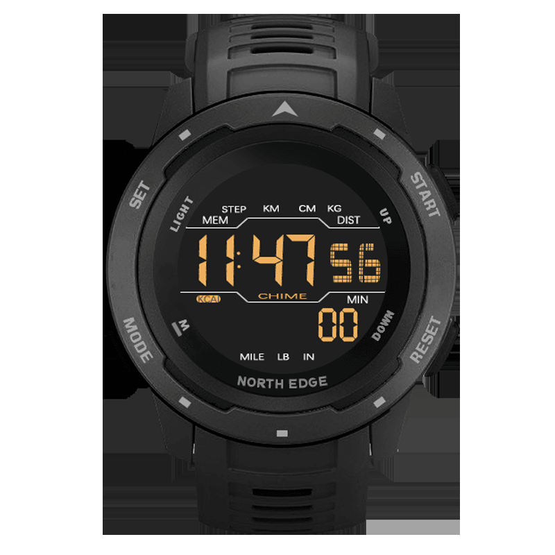 NORTH EDGE Mars Alarm Pedometer Countdown Sport Watch 50M Waterproof FSTN Screen Digital Watch - Trendha