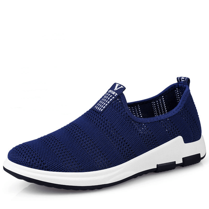 Men Hollow Out Breathable Fabric Soft Bottom Slip on Comfy Sports Casual Hiking Shoes - Trendha