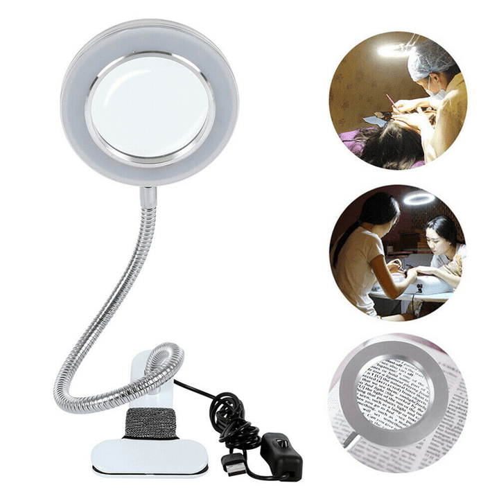 LED Tattoo Lamp Beauty Mirrors Lamp Magnifying Glass Cold Light Clip Lamp - Trendha