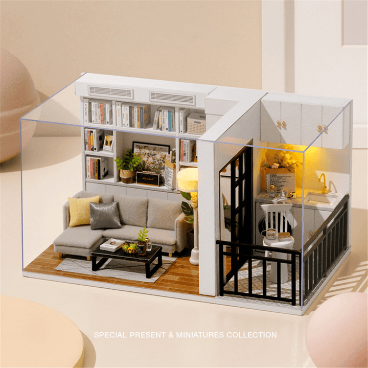 Cuteroom DIY Doll House Life Style QT-005-B Mini Collection Model Hand-Assembled Model Toys with Dust Cover - Trendha