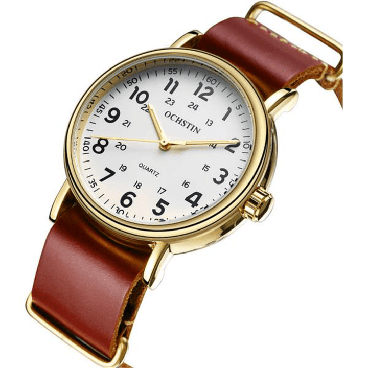 OCHSTIN 1249 Men Quartz Watch Casual Leather Strap Business Watch - Trendha