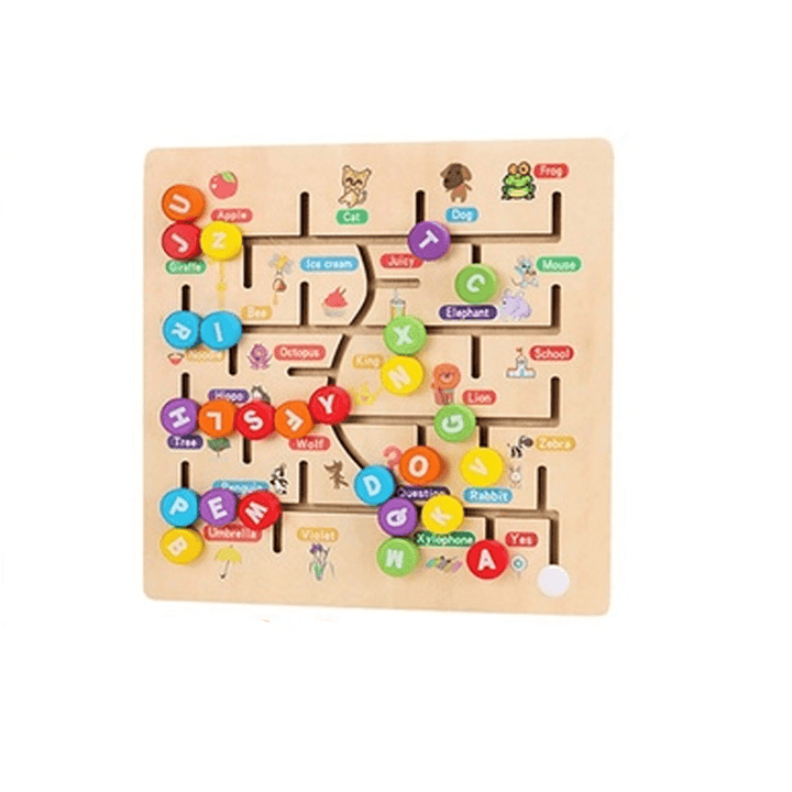 Math Toys Wooden Digitals Alphabet Learning Arithmetic Maze Matching Board Brain Development Toys for Children - Trendha