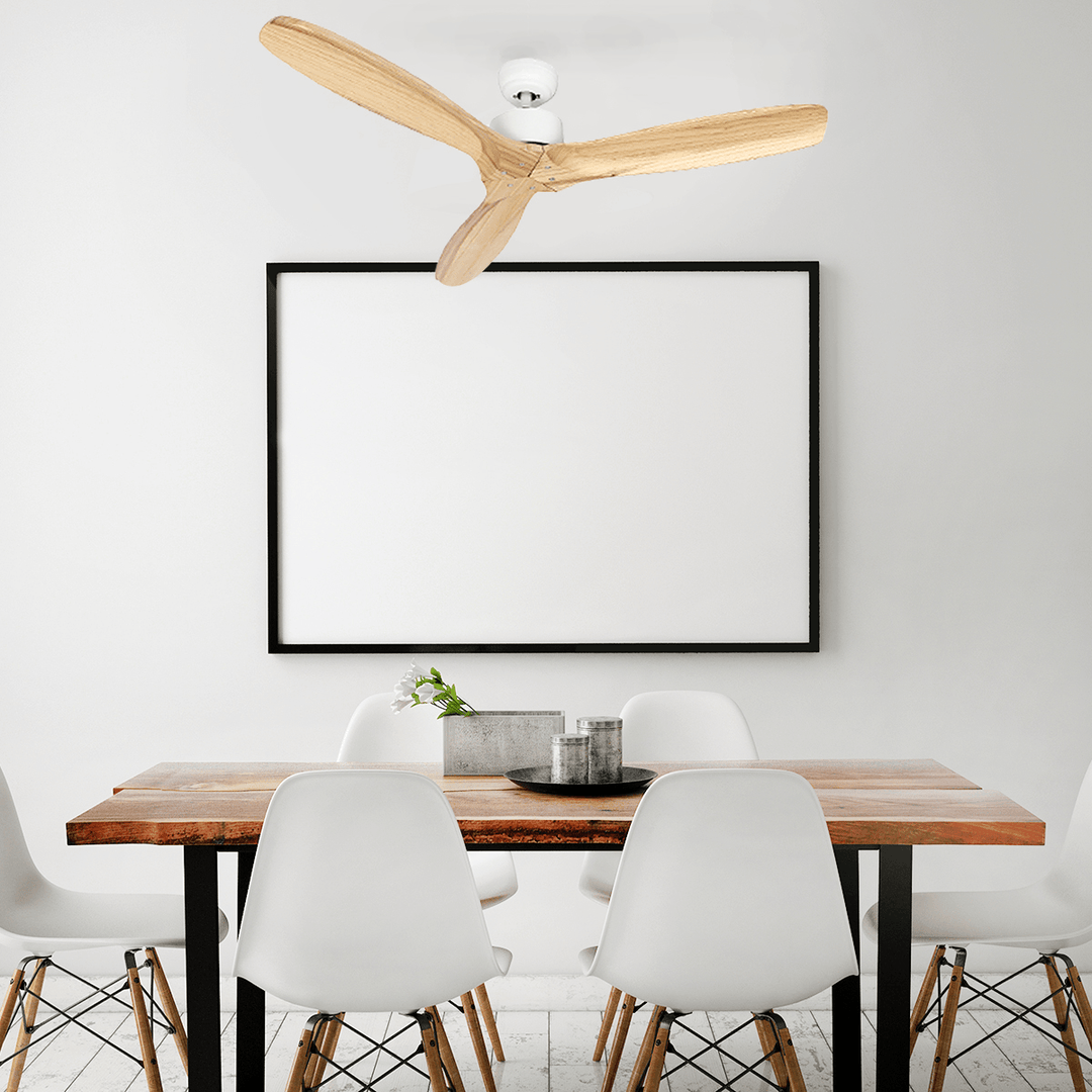 110V 52 Inch Wooden Ceiling Fan Modern Remote Control Home Living Room Ventilators Decor - Trendha