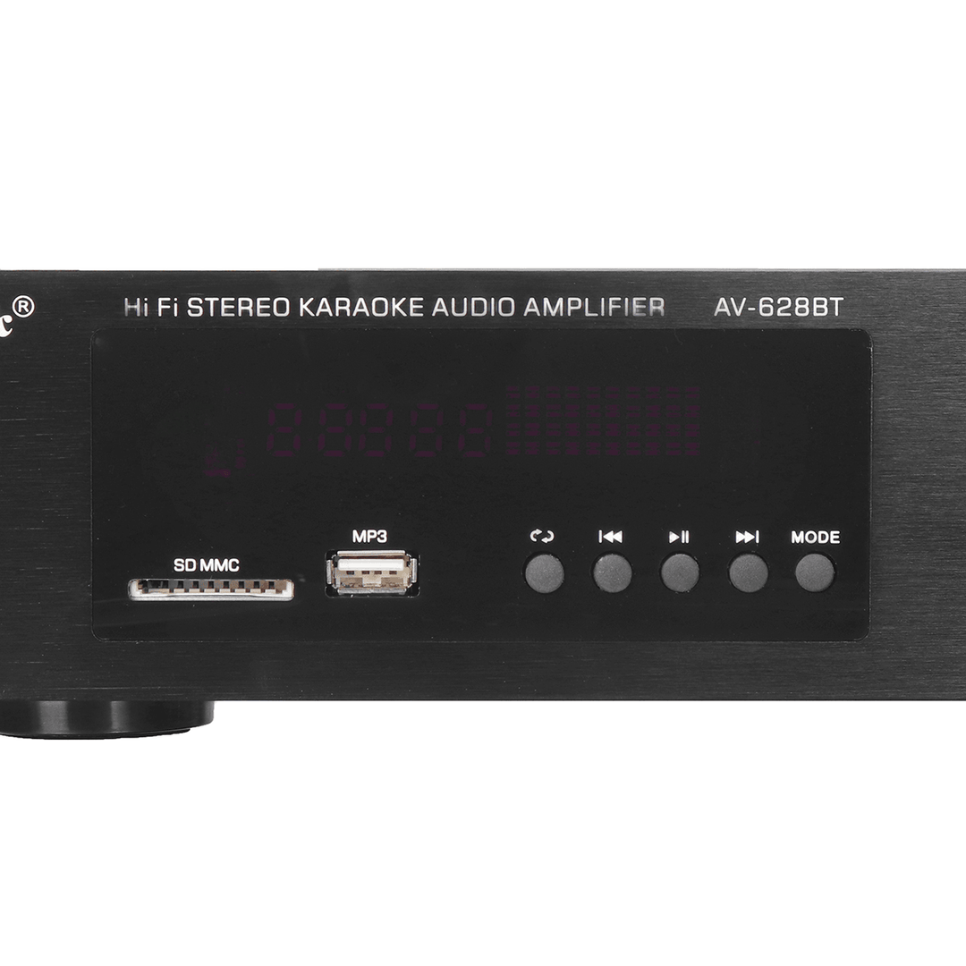 Sunbuck AV-628BT 110V/220V 5 Channel Digital Hifi Bluetooth 5.0 Power Amplifier Home Stereo Audio FM Amp with Remote Control - Trendha