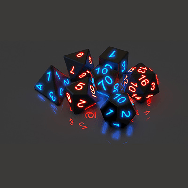 Seven Capsule Set Glowing Dice Changing Color Fluorescent Dice Interactive Toys Electronic Dice for KTV Bar Boxing Party - Trendha