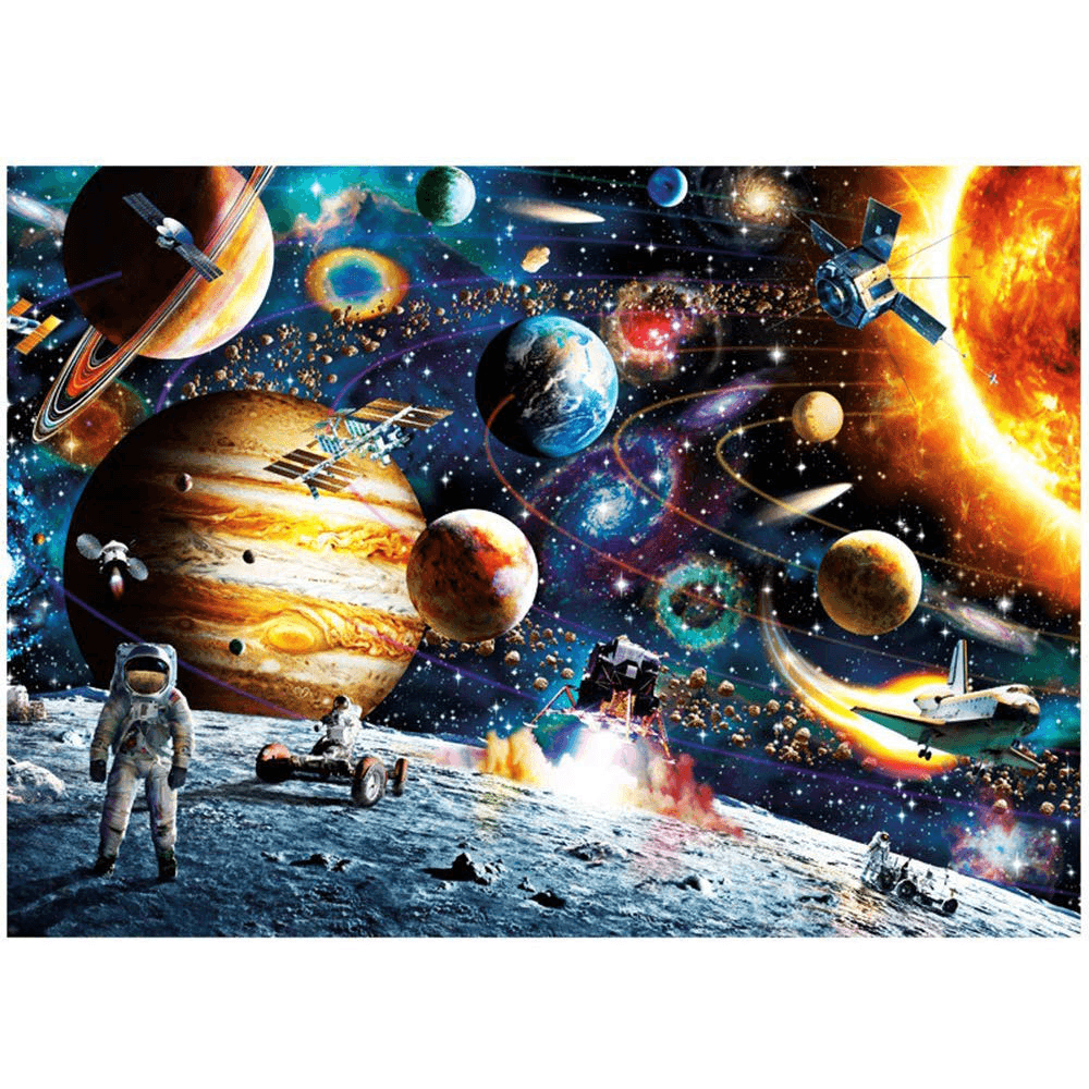1000 Pieces DIY Space Traveler Scene Flat Paper Jigsaw Puzzle Decompression Educational Indoor Toys - Trendha