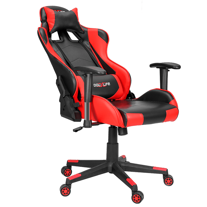Douxlife® Racing GC-RC01 Gaming Chair Ergonomic Design 180°Reclining with Thick Padded High Back Added Seat Cushion 2D Ajustable Armrest for Home Office - Trendha