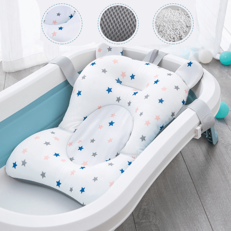 Baby Bath Anti-Slip Tub Pad Air Cushion Floating Soft Seat for Infant Born Anti-Slip Bath Tub Pillow - Trendha