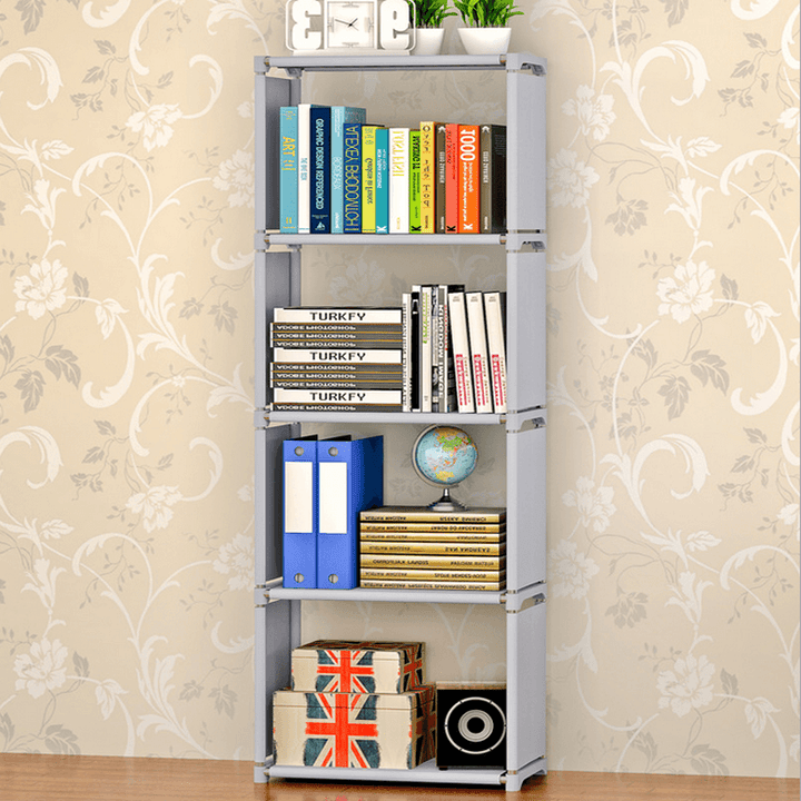 4/6 Tiers Cube Bookshelf Storage Shelves Standing Cabinet Display Rack Organizer for Home Office Living Room - Trendha