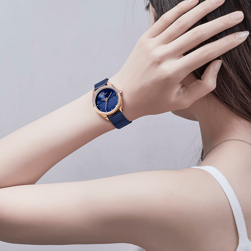 NAVIFORCE NF5015 Waterproof Ladies Wrist Watch Crystal Date Display Quartz Watch - Trendha