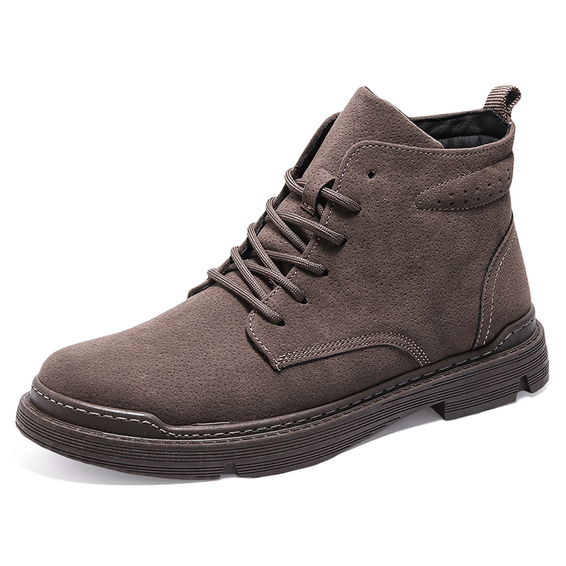 Men Retro Simple Microfiber Leather Non Slip Casaul Tooling Ankle Boots - Trendha