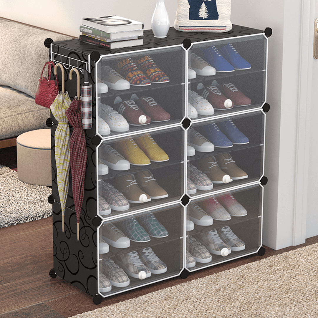 6 Layers Dust Rransparent Shoe Cabinets Modern Simple Style Shoe Rack - Trendha