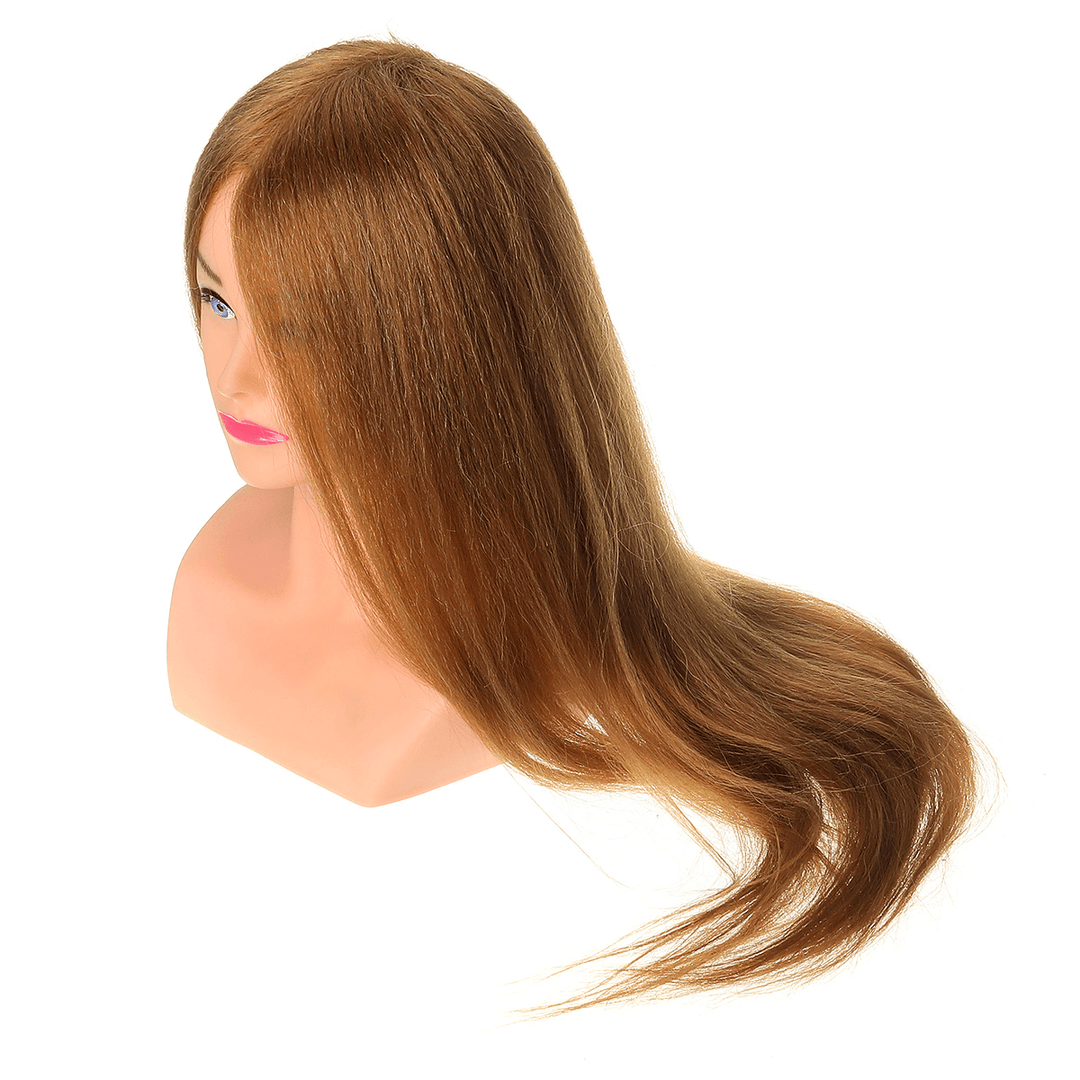 24" 100% Real Human Hair Mannequin Head Hairdressing Training Head Hair Extensions - Trendha
