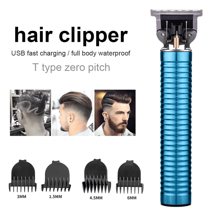 Hairdresser Electric Hair Clipper Beard Trimmer Professional Barber Men Hair Trimmer Hair Cut 0Mm T-Blade Machine - Trendha