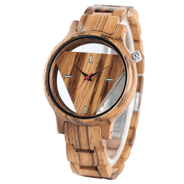 Deffrun Transparent Creative Wooden Wrist Watch Unique Design Men Quartz Watch - Trendha