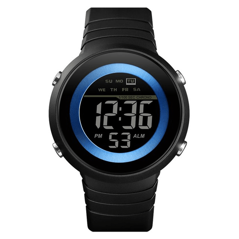 SKMEI 1497 Simple Design Back Light LED 50M Waterproof Chronograph Week Digital Watch Men Watch - Trendha