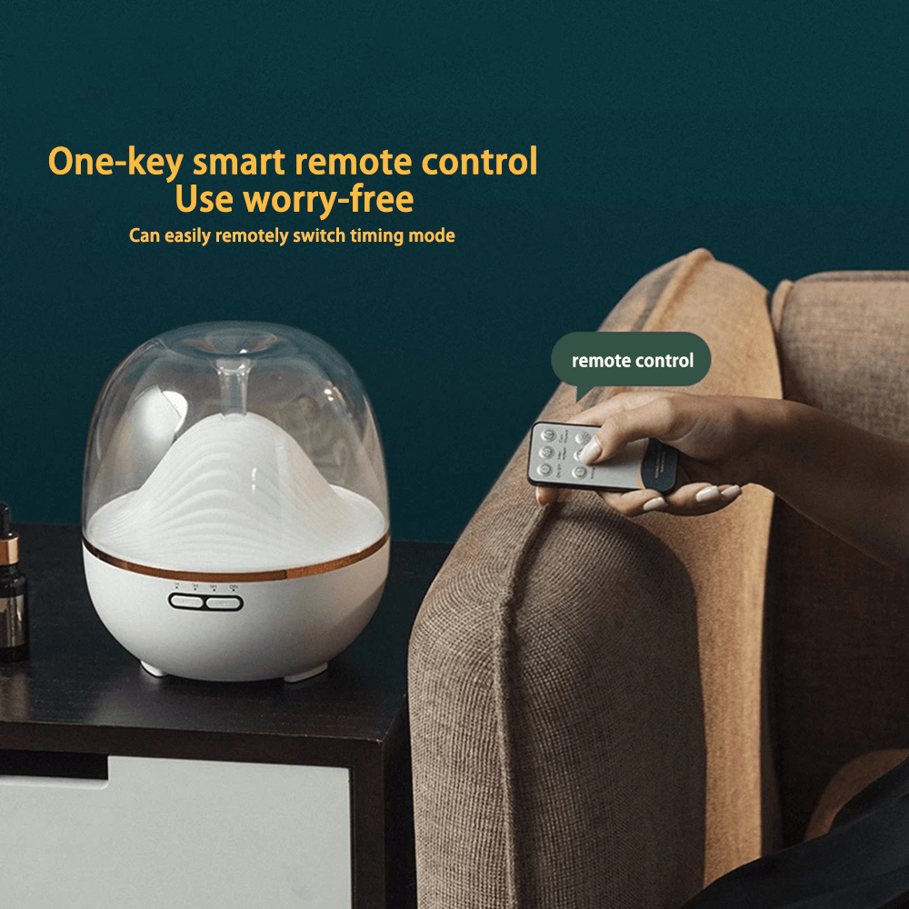 600Ml Humidifier Aroma Diffuser with Colorful Night Light Remote Control Three Gear Tming Low Noise for Home Office - Trendha