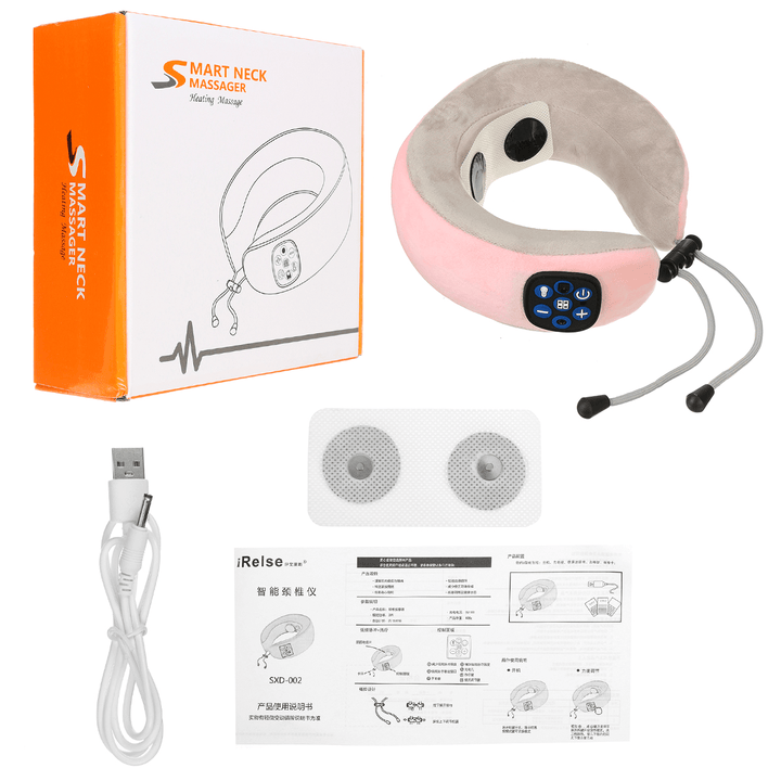 U-Shaped Electric Neck Massager USB Rechargeable Cervical Heating Massager - Trendha