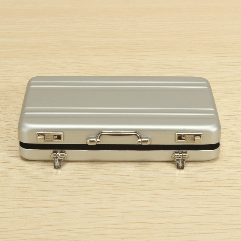 Aluminum Business Credit Cards Box Mini Suitcase Card Holder High Grade Business Office Cards Box - Trendha