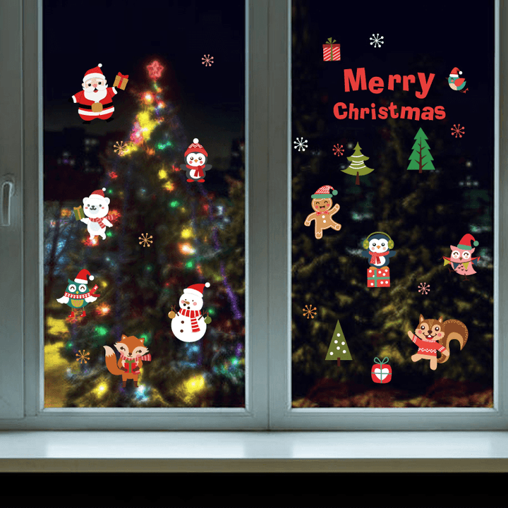 Miico SK6038 Christmas Sticker Novetly Cartoon Wall Stickers for Kids Room Decoration Christmas Party - Trendha