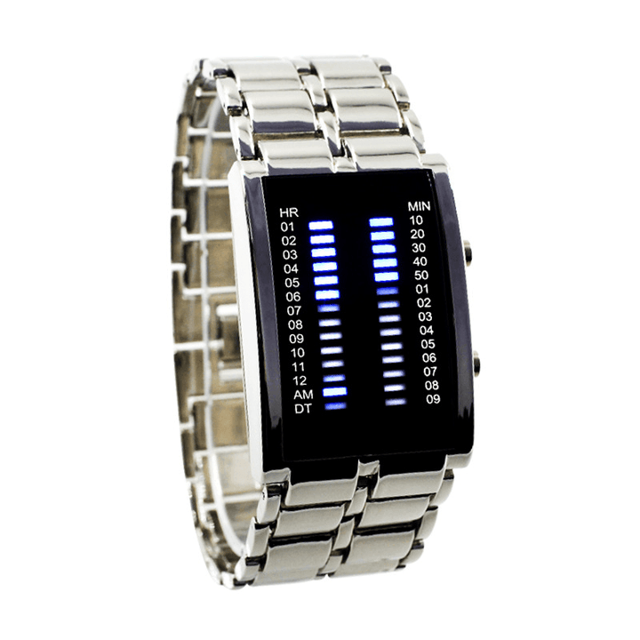 Binary LED Display Men Business Luminous Waterproof Electronic Digital Watches - Trendha