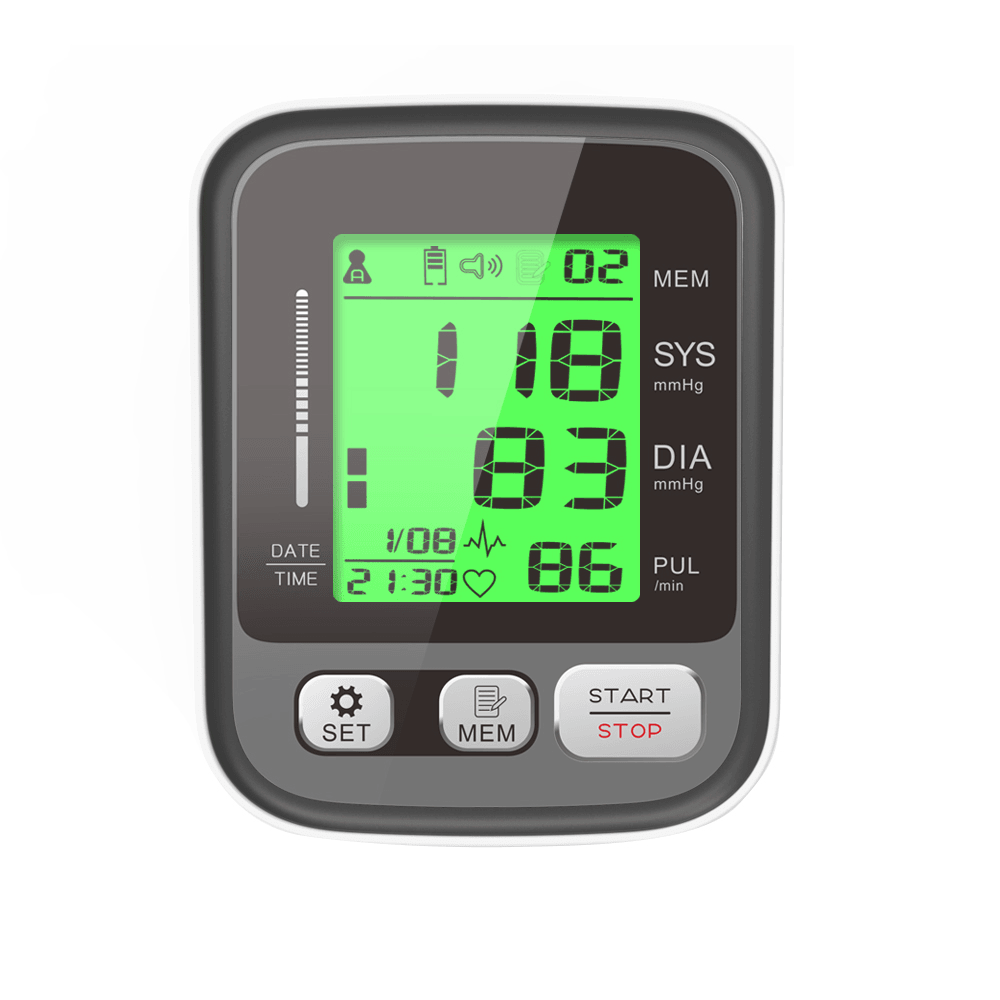 Boxym Upper Arm Blood Pressure Monitor Large Cuff Arm Pulse Sphygmomanometer Automatic BP Heart Rate Pulse Tonometer Tensiometer - Trendha