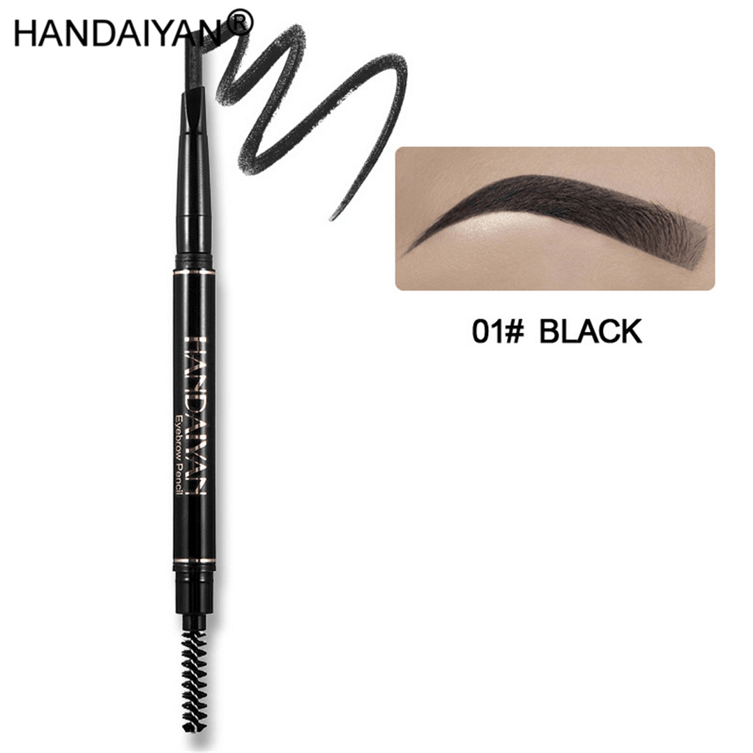 5 Colors Automatic Rotating Double-Headed Waterproof Non-Blooming Triangle Eyebrow Pencil - Trendha