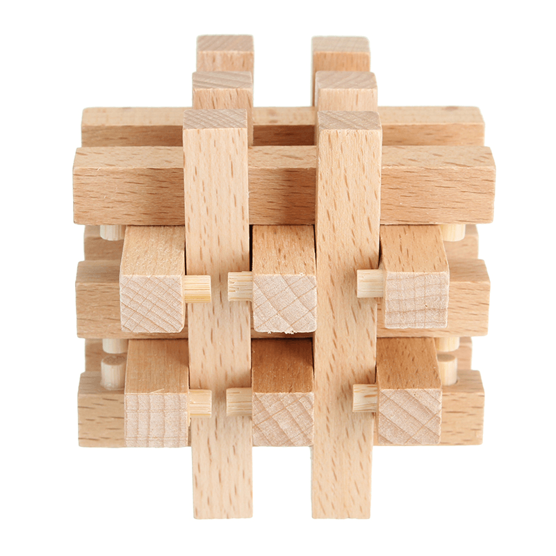 Kong Ming Lock Toys Assembling 3D Puzzle Cube Children Kids Challenge IQ Brain Wood Toy - Trendha