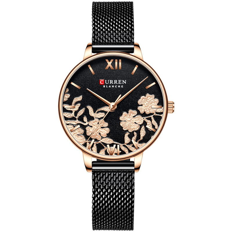 CURREN 9065 Flower Show Fashionable Ladies Wrist Watch Waterproof Quartz Watches - Trendha