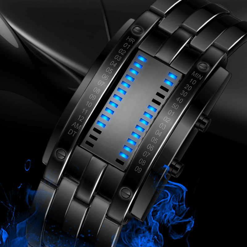 SKMEI 0926 Fashion Men Watch Waterproof Luminous Date Display Creative LED Full Steel Digital Watch - Trendha