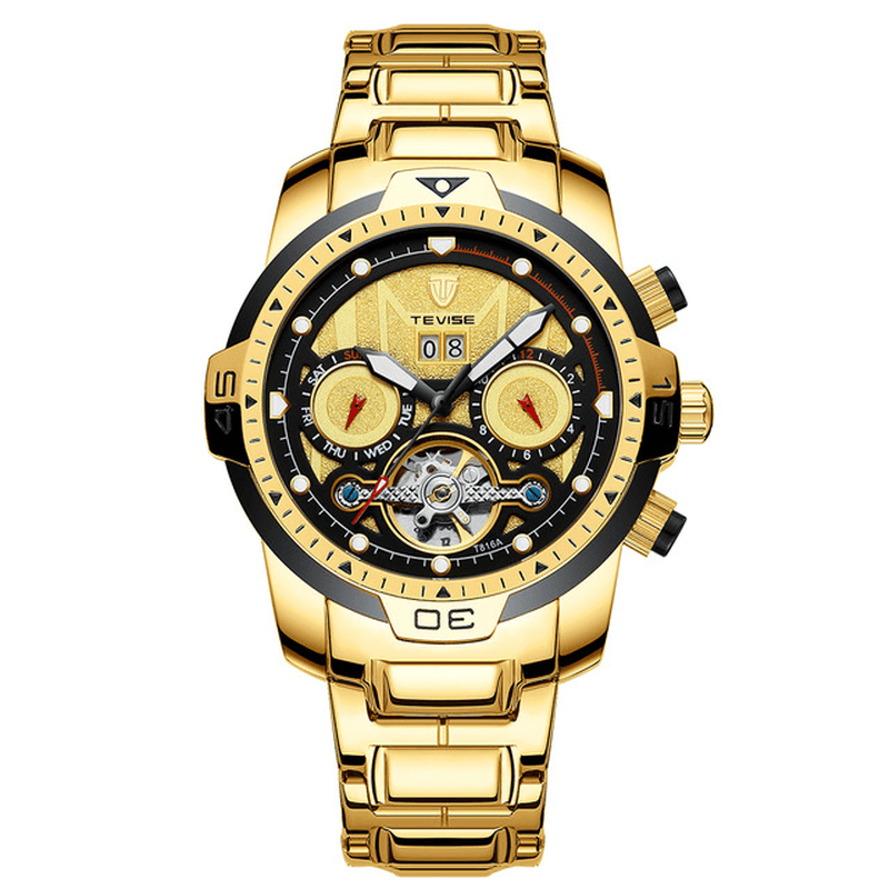 TEVISE AT816 Luminous Display Business Style Men Wrist Watch Calendar Automatic Mechanical Watch - Trendha