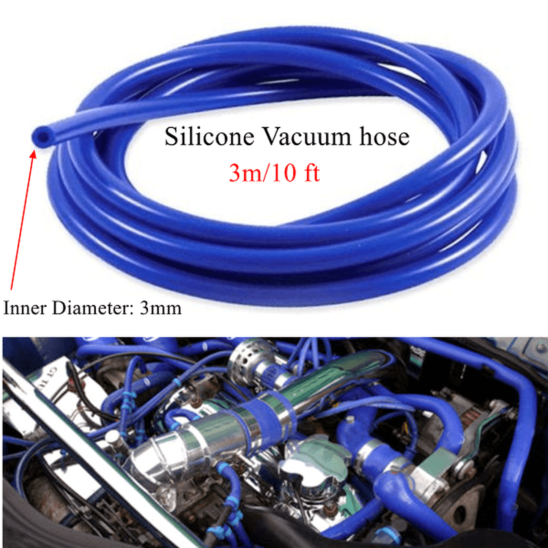3M Long Blue Silicone Vacuum Hose Turbo Air Intercooler Coupler Pipe 3Mm - Trendha