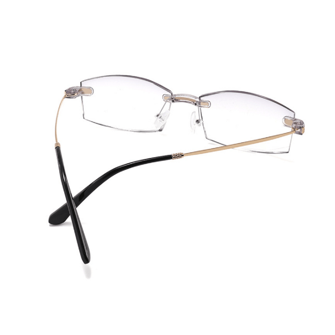 Anti-Blue-Light & Anti-Ultraviolet Trimmed Frameless Presbyopic Glasses Metal Reading Glasses - Trendha