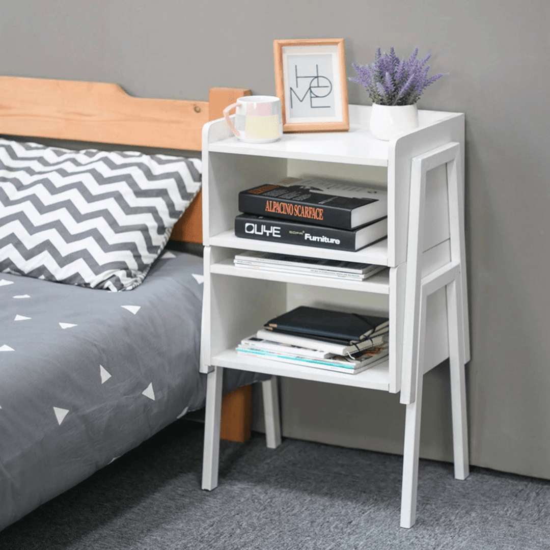 Bedside Table Cabinet Drawer Bedroom Furniture Storage Nightstand Organizer - Trendha
