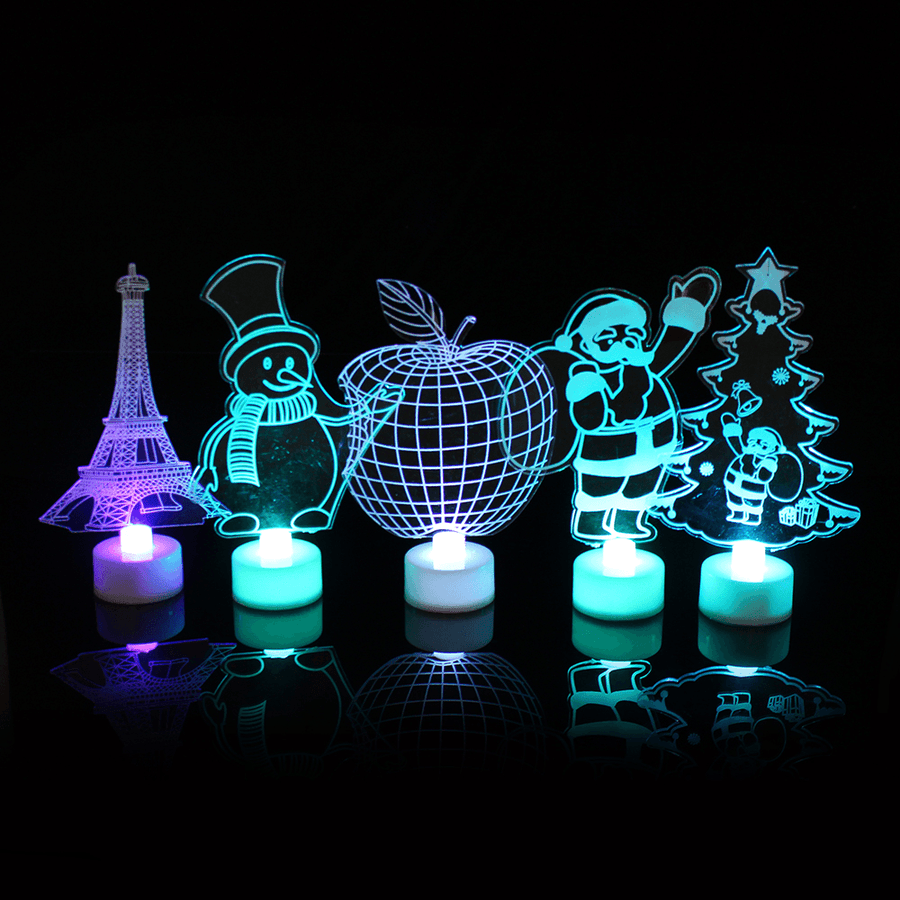 Santa Claus Multi Color LED Light Clear Acrylic Christmas Tree Mood Lamp Christmas Decoration Toys - Trendha