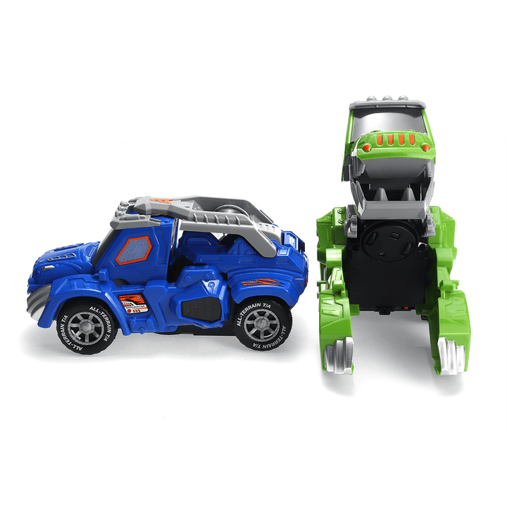 Electric Deform Dinosaur Automatically Turn Car Toy with Music Flashing LED Lights for Kids Gift Collection - Trendha