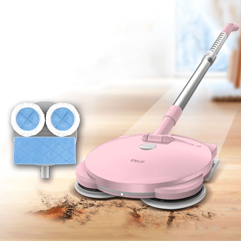 Enlif F1 Electric Wireless Spin Mop Vacuum Cleaner Cordless Rechargeable Lightweight Cleaner Electronic Floor Sweeper and Mop Adjustable for Carpet & Hard - Trendha